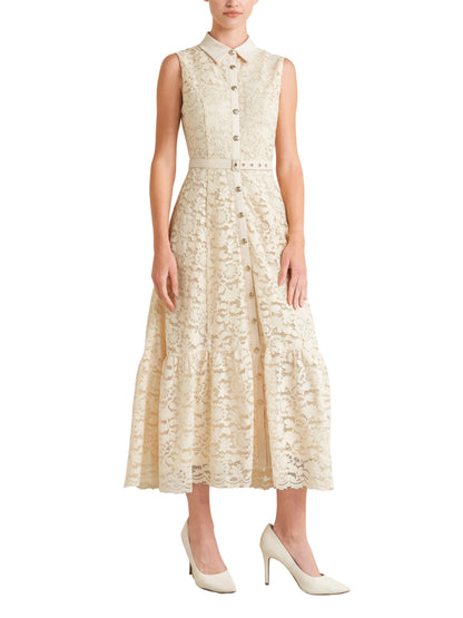 Vestido Midi de Encaje Sin Manga - Escorpio Boutique