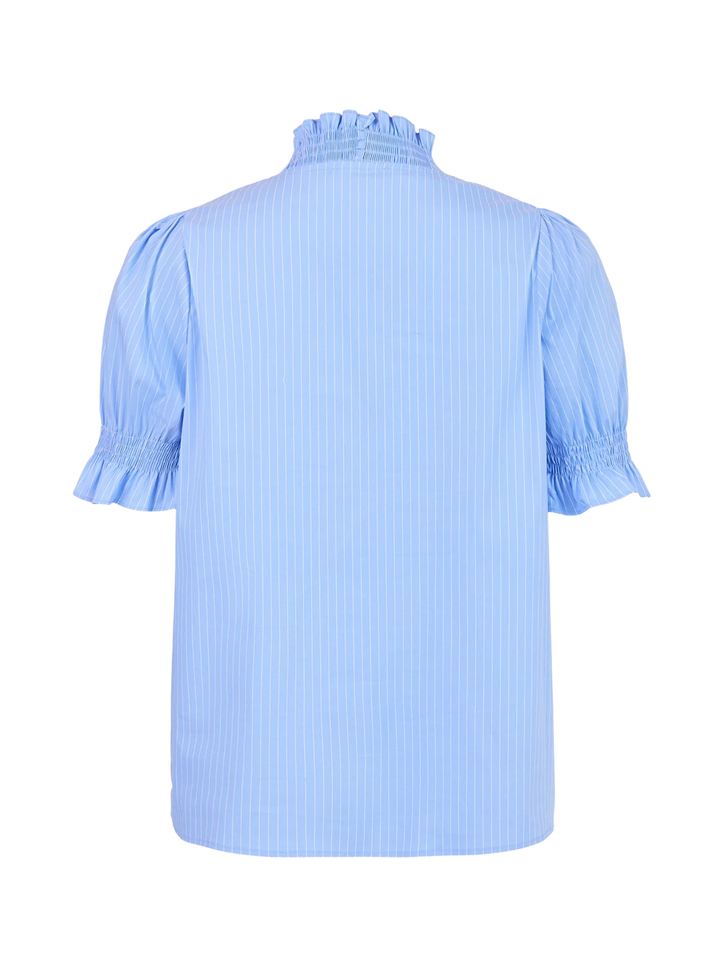 Blusa de manga corta con cuello escarola