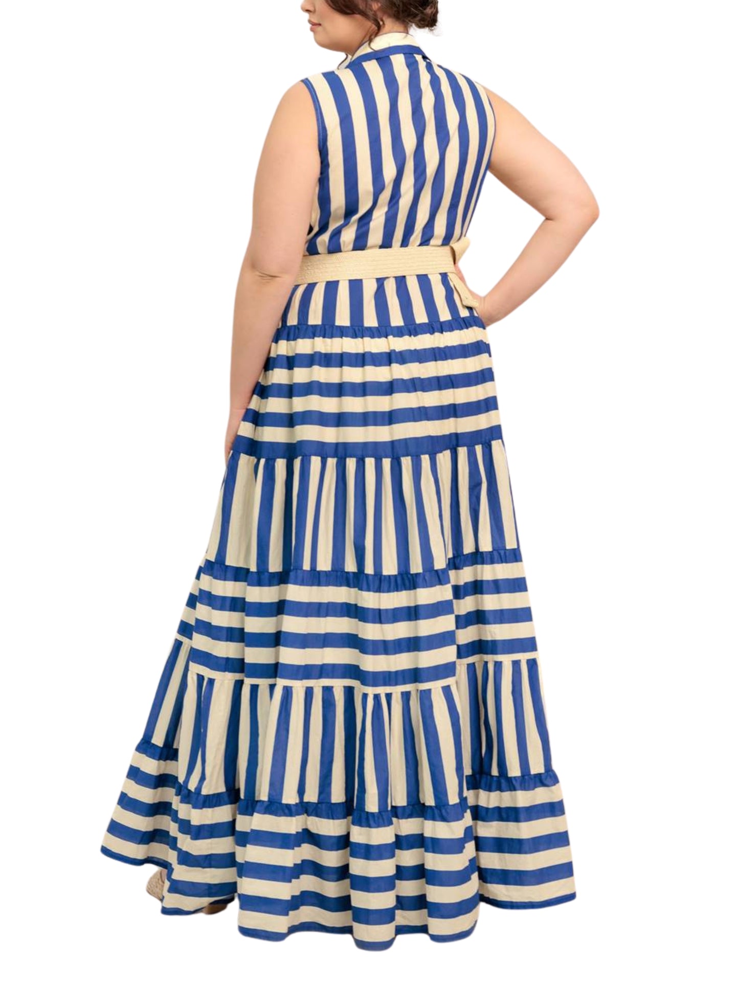 Maxi Vestido Sin Mangas A Rayas - Escorpio Boutique