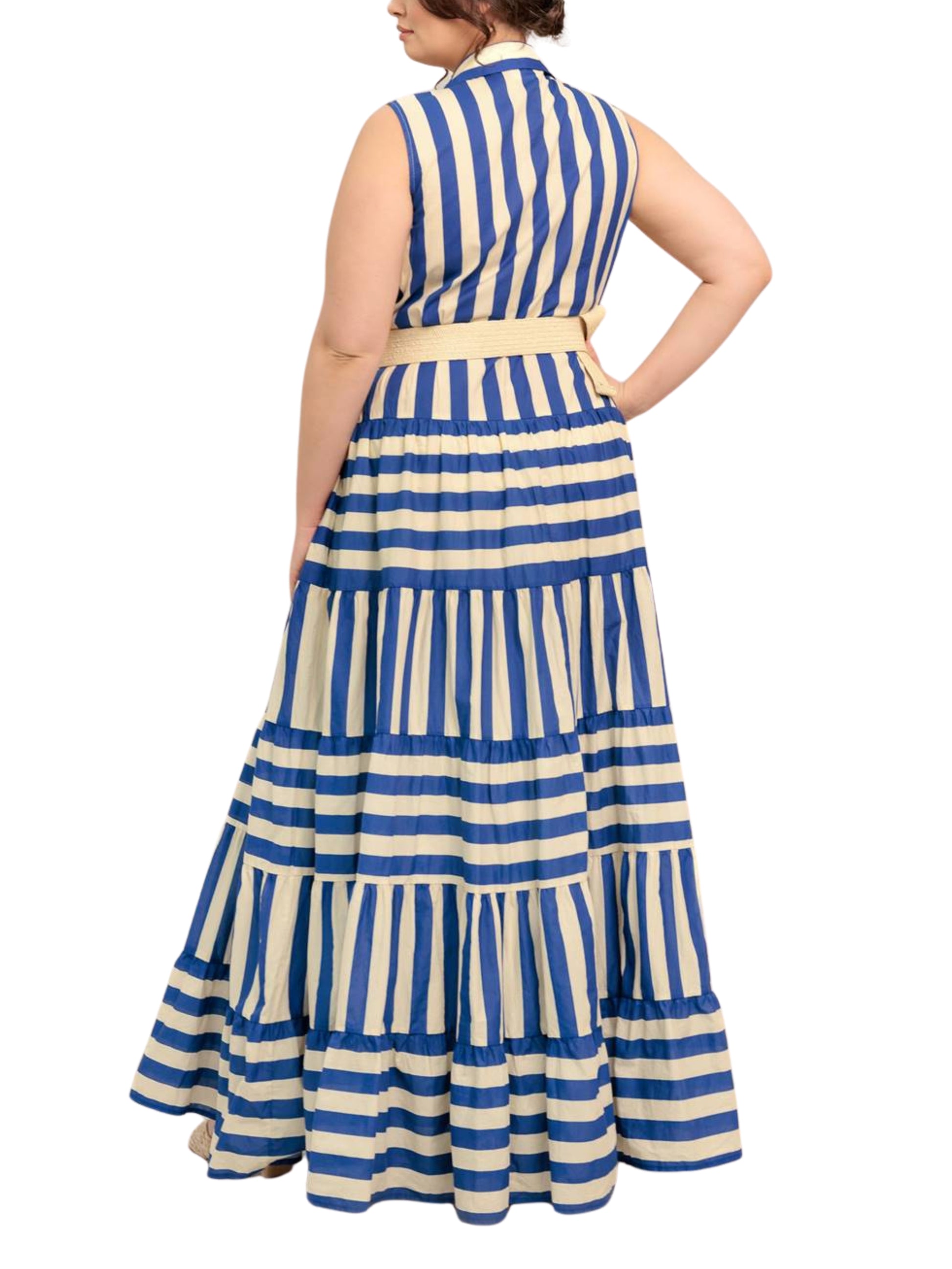 Maxi Vestido Sin Mangas A Rayas - Escorpio Boutique