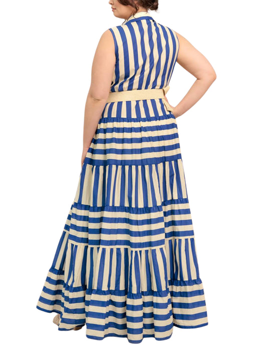 Maxi Vestido Sin Mangas A Rayas - Escorpio Boutique