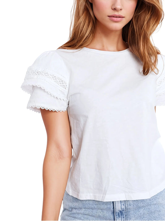Blusa de manga corta con olanes - Escorpio Boutique