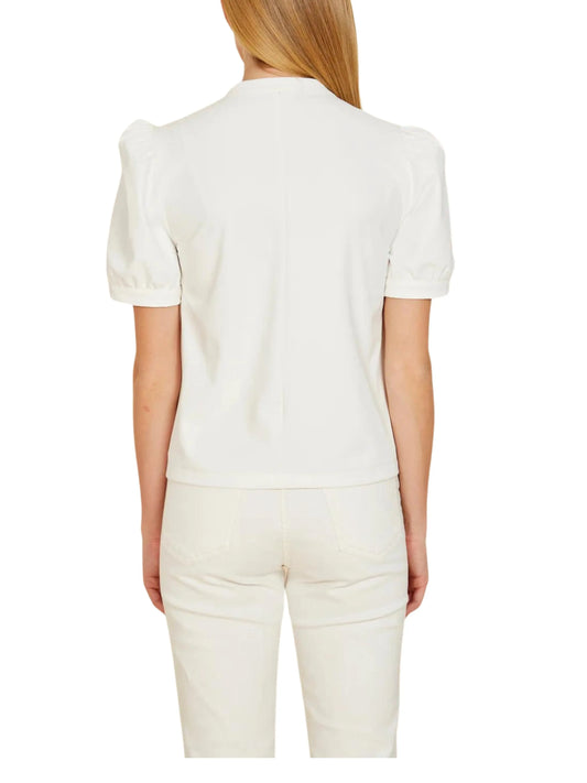 Blusa de manga corta en piel vegana - Escorpio Boutique