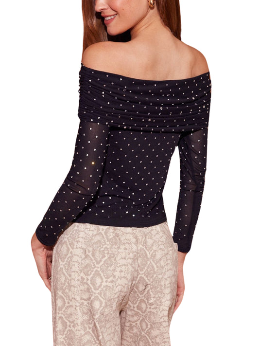 Escorpio Boutique Blusa sin hombros con manga larga