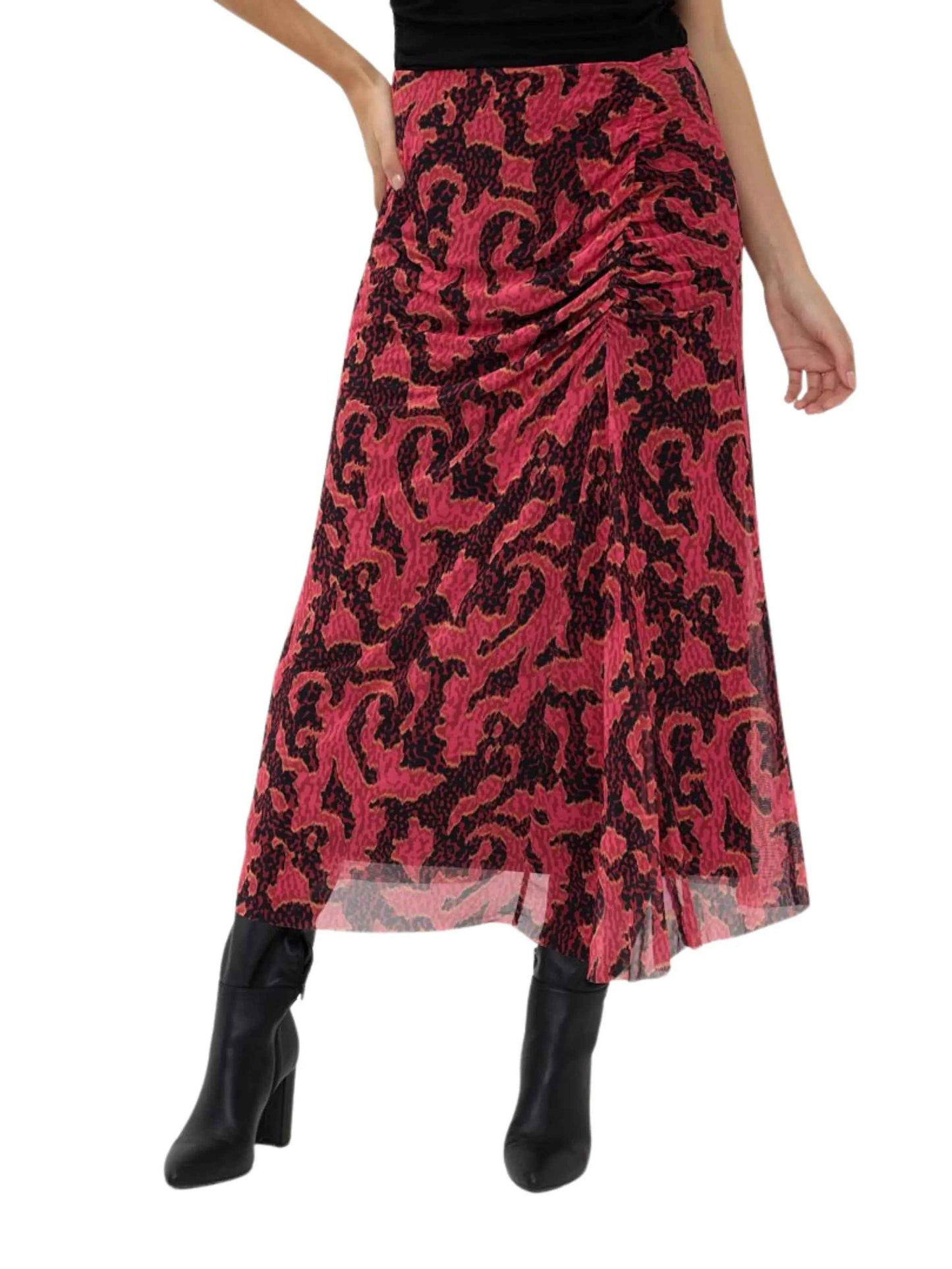 Falda drapeada en mesh - Escorpio Boutique