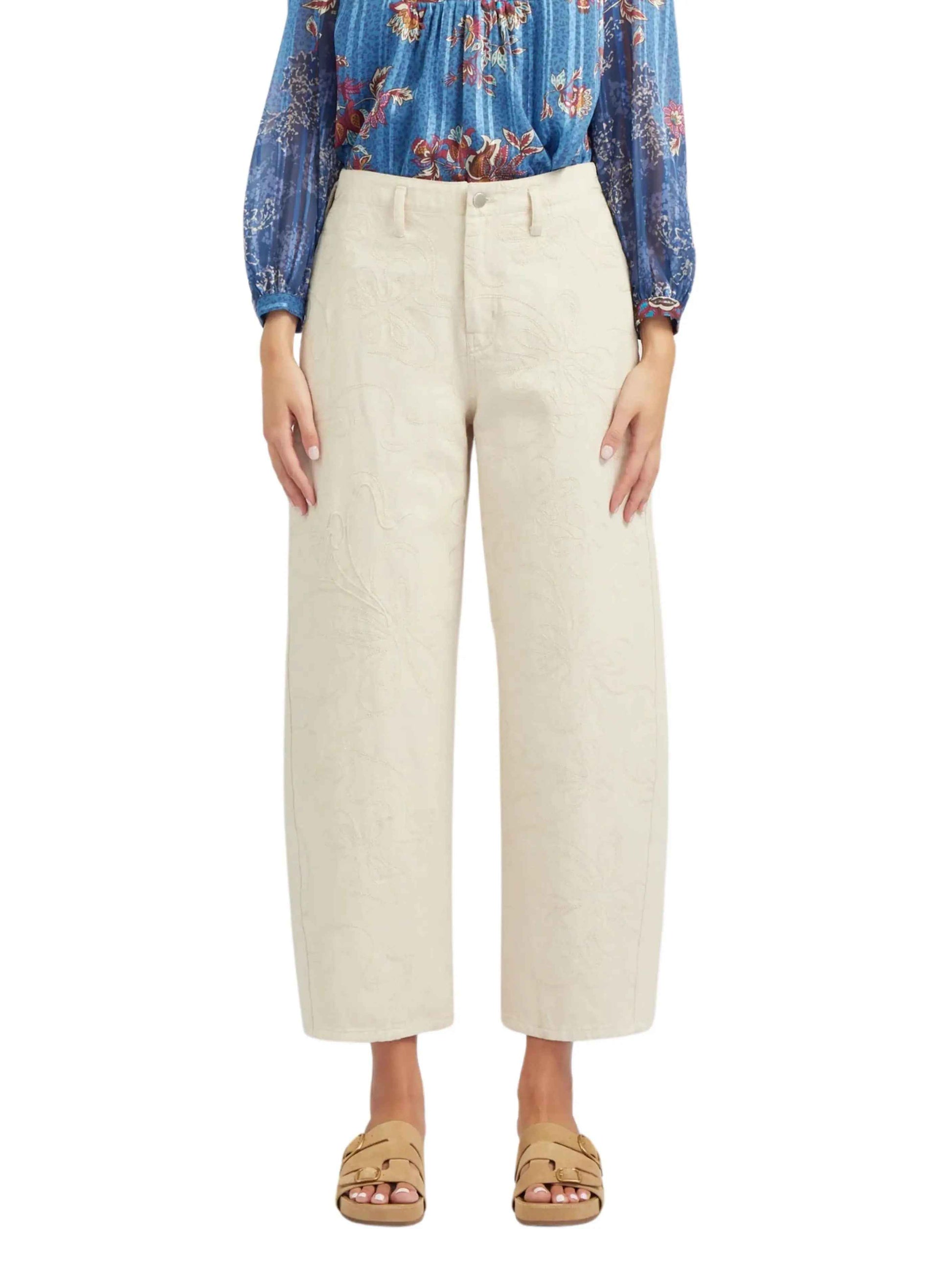 Jeans corte barrel bordados - Escorpio Boutique