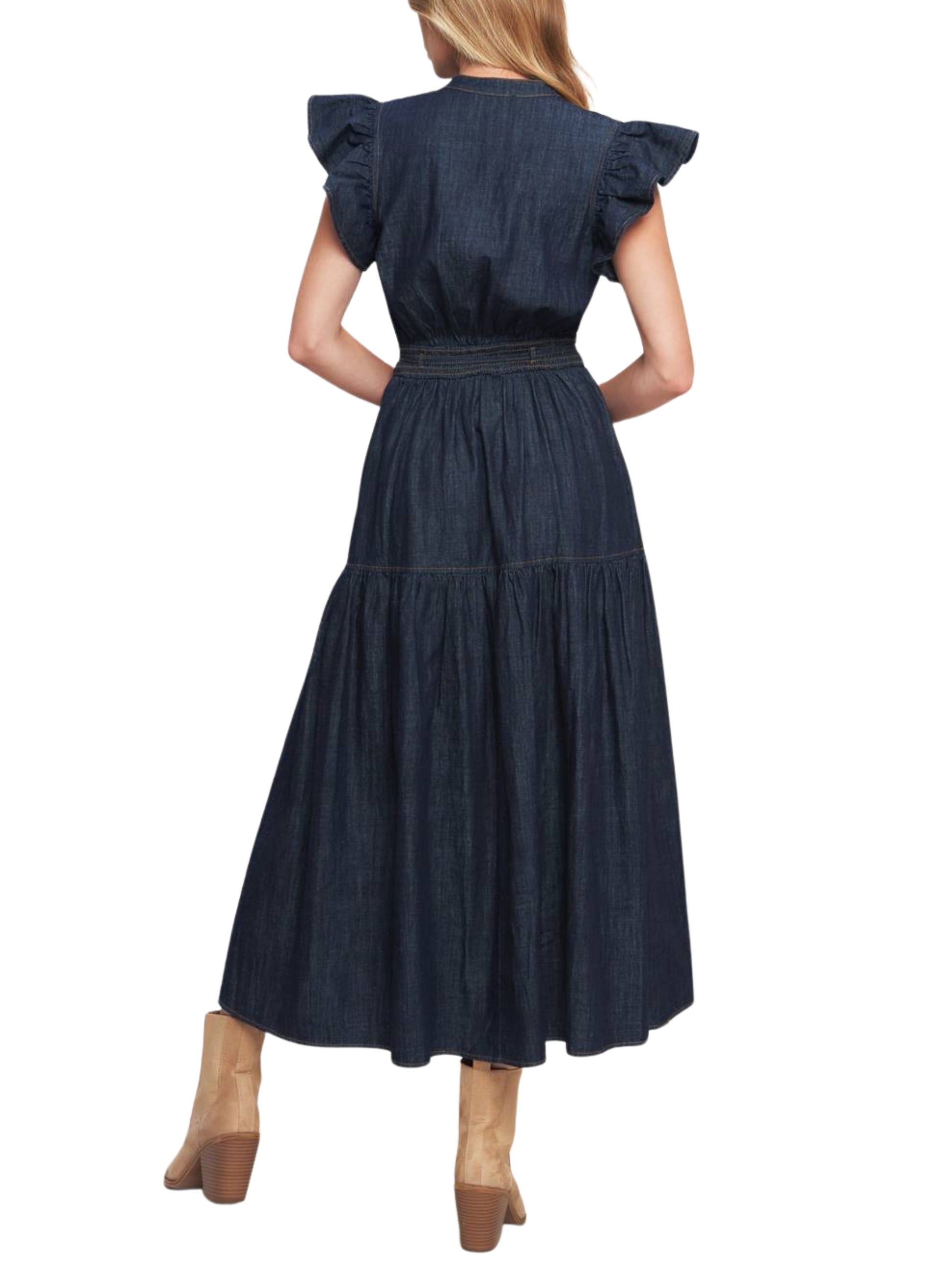 Escorpio Boutique Maxi Vestido en denim