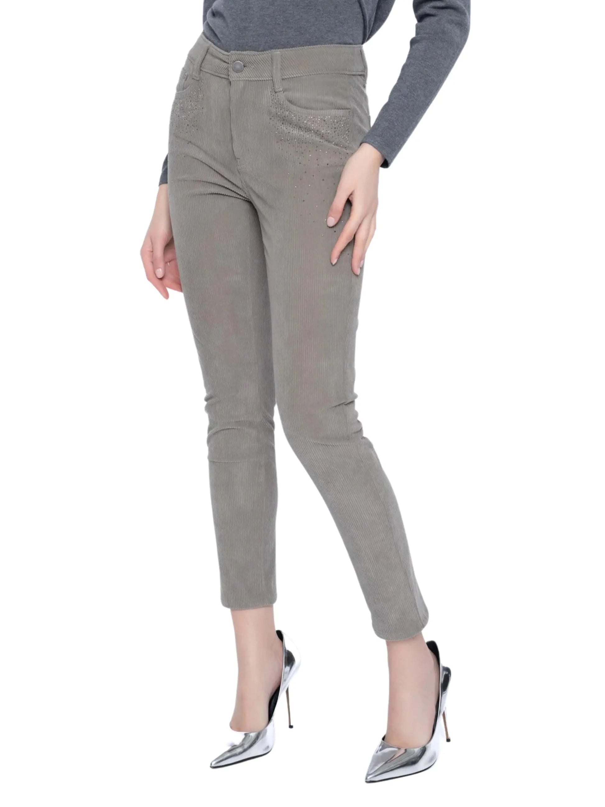 Pantalón de pana con cristales. - Escorpio Boutique