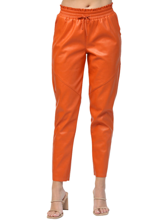 Pantalón jogger en piel vegana - Escorpio Boutique