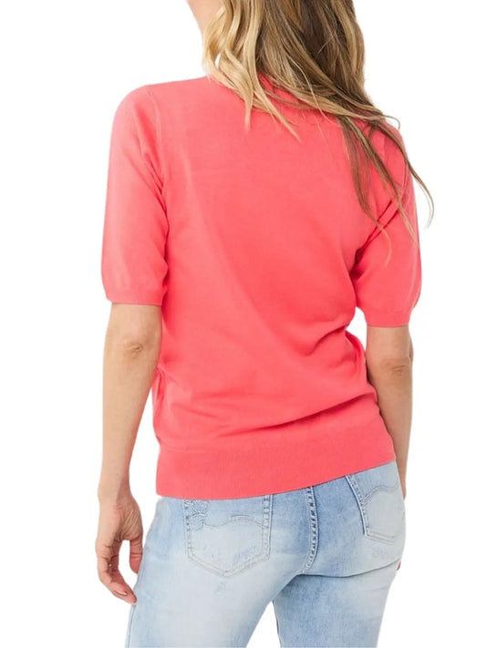 Sweater de manga corta con escote abierto - Escorpio Boutique