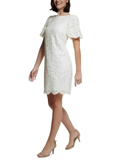 Vestido Corto de encaje con mangas abullonadas - Escorpio Boutique