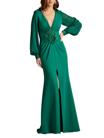 Vestido Escotado con Mangas Obispo – Tadashi Shoji - Escorpio Boutique