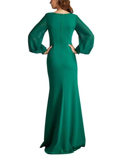 Vestido Escotado con Mangas Obispo – Tadashi Shoji - Escorpio Boutique