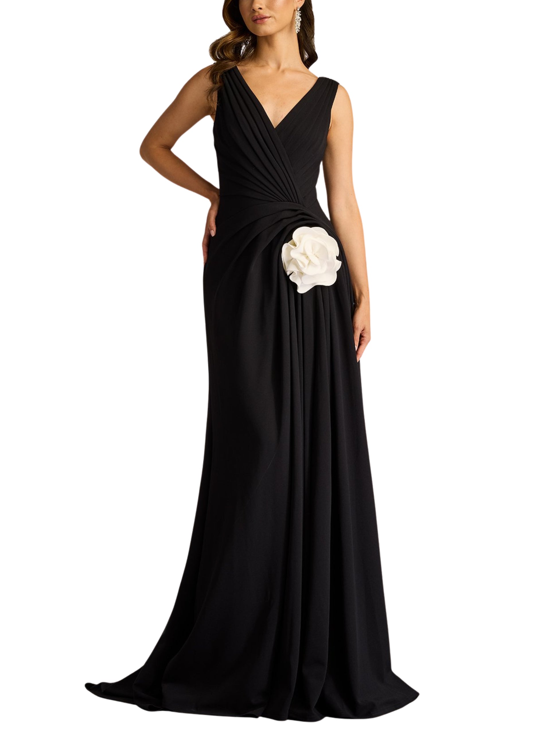 Vestido Largo con flor 3D - Escorpio Boutique