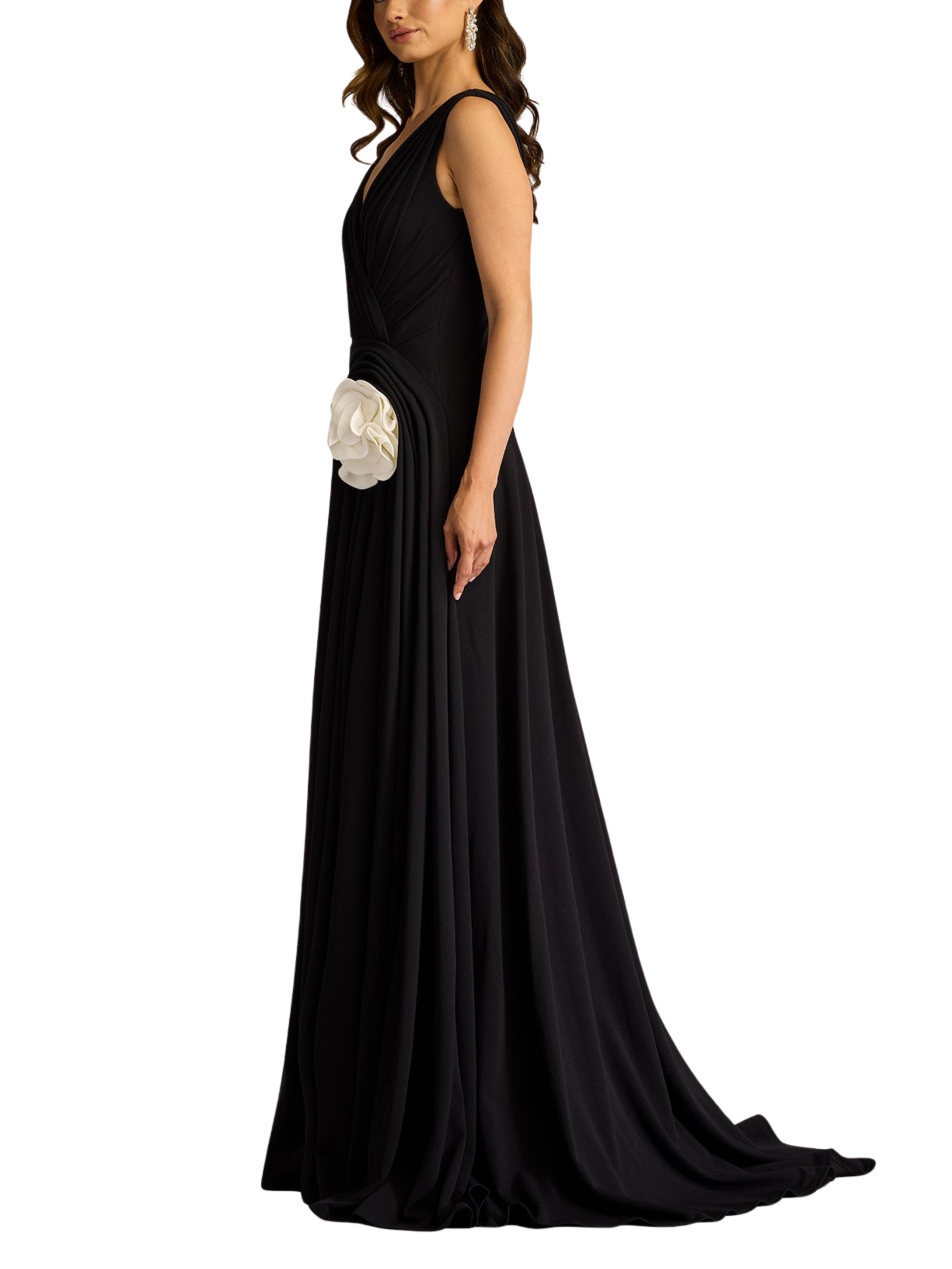 Vestido Largo con flor 3D - Escorpio Boutique