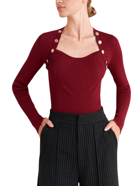 Escorpio boutique Blusa de punto con botones dorados