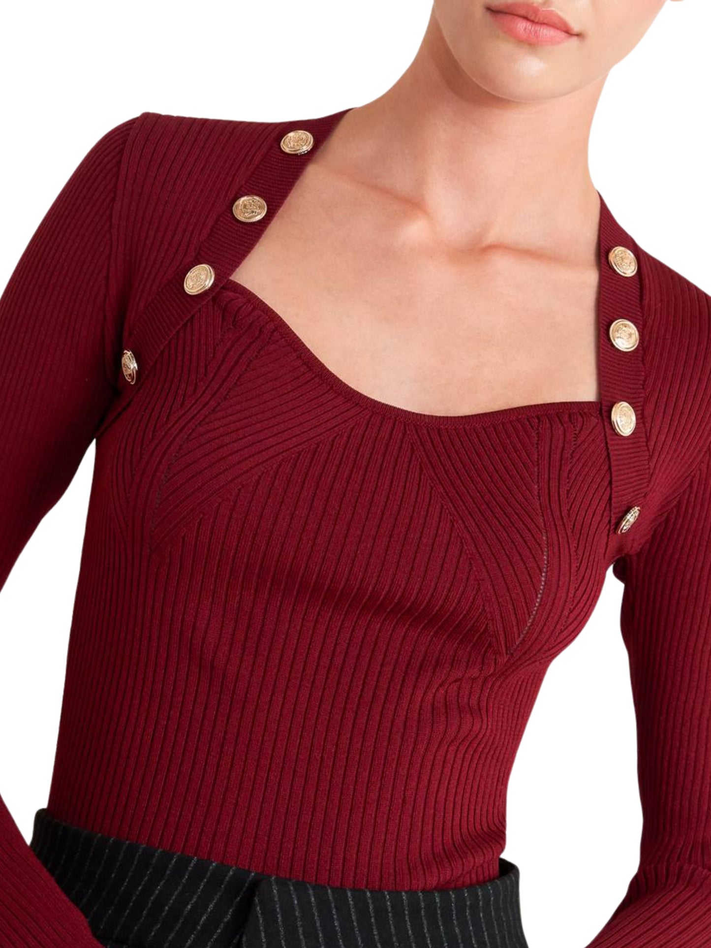 Escorpio boutique Blusa de punto con botones dorados