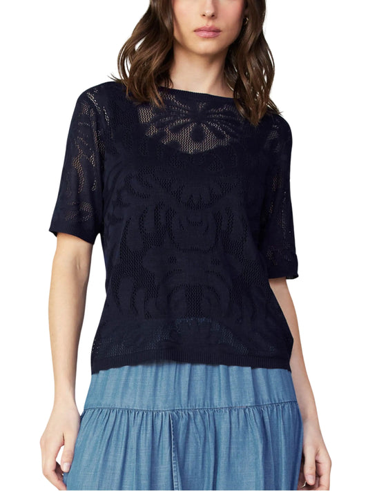 Blusa en crochet de manga corta - Escorpio Boutique