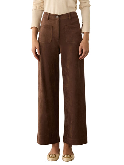 Pantalon de pierna ancha en ante vegano - Escorpio Boutique