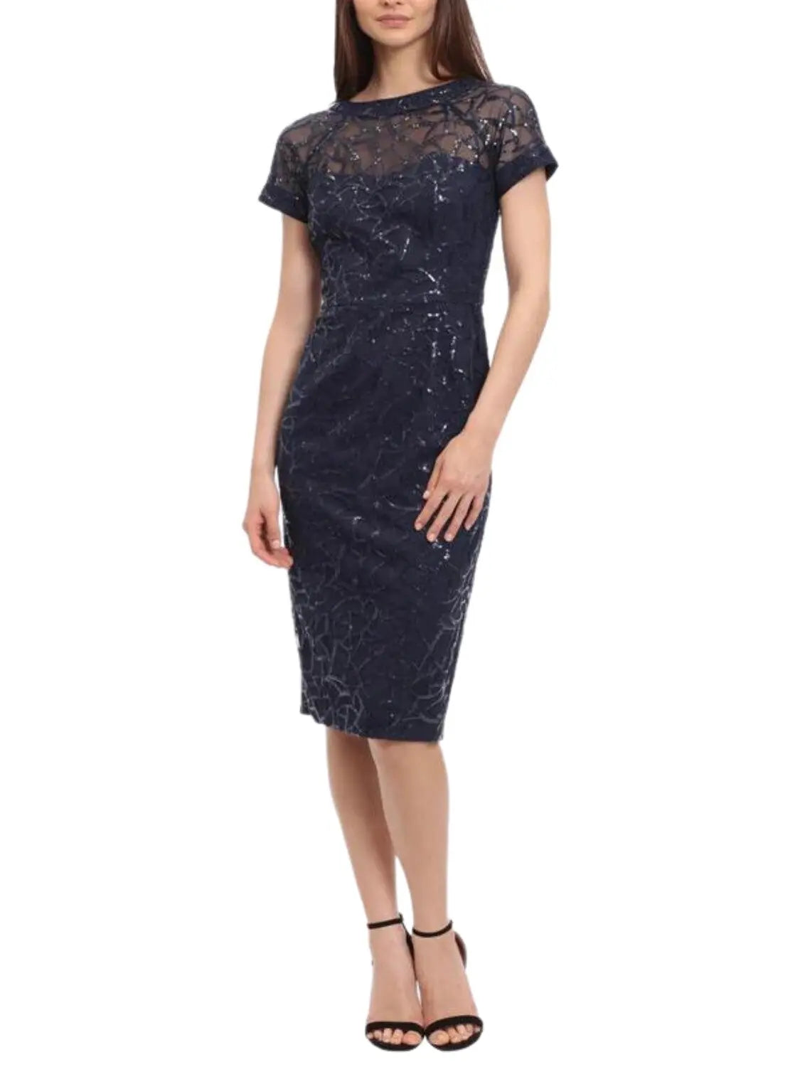 Vestido corto bordado con transparencia - Escorpio Boutique