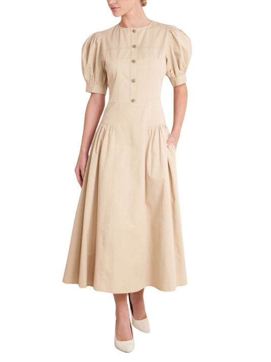 Vestido Midi Manga Globo - Escorpio Boutique