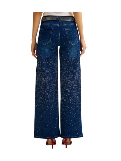 Escorpio Boutique - Pantalón de pierna Ancha con Cristales