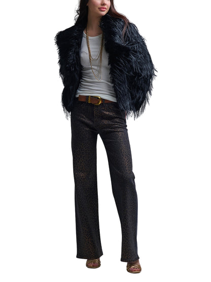 Escorpio boutique - Pantalón metálico animal print pierna ancha