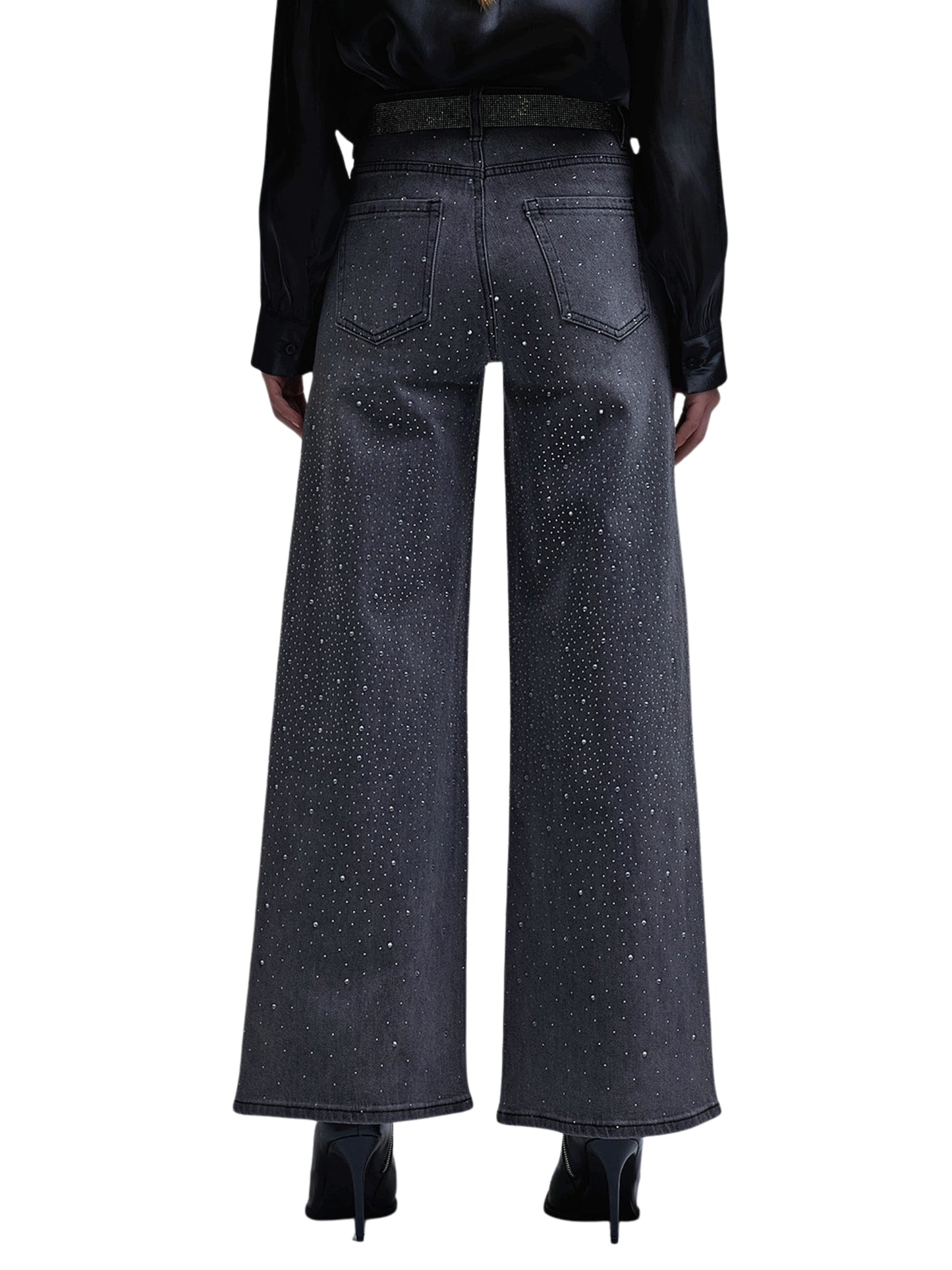 Escorpio Boutique - Pantalon pierna ancha con cristales