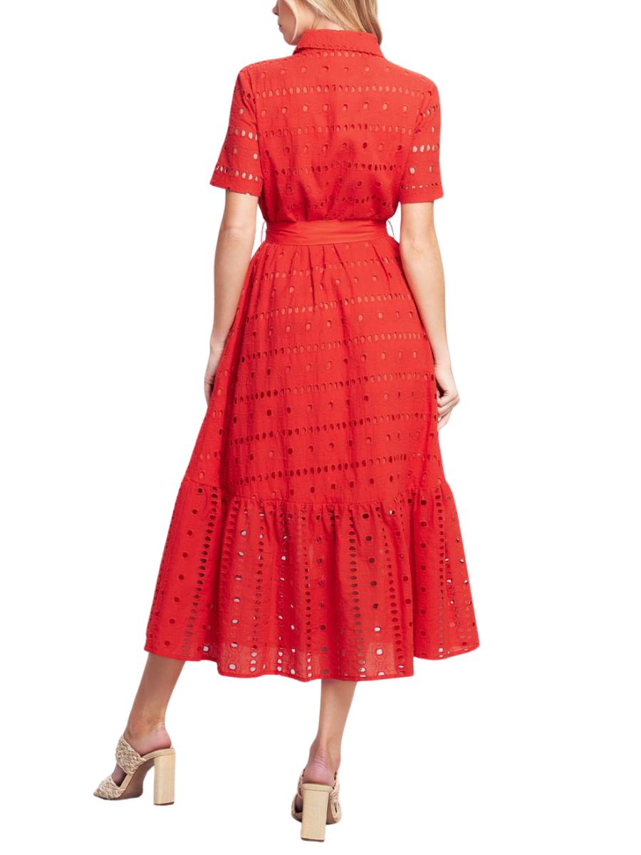 Vestido Midi Rojo Camisero - Escorpio Boutique