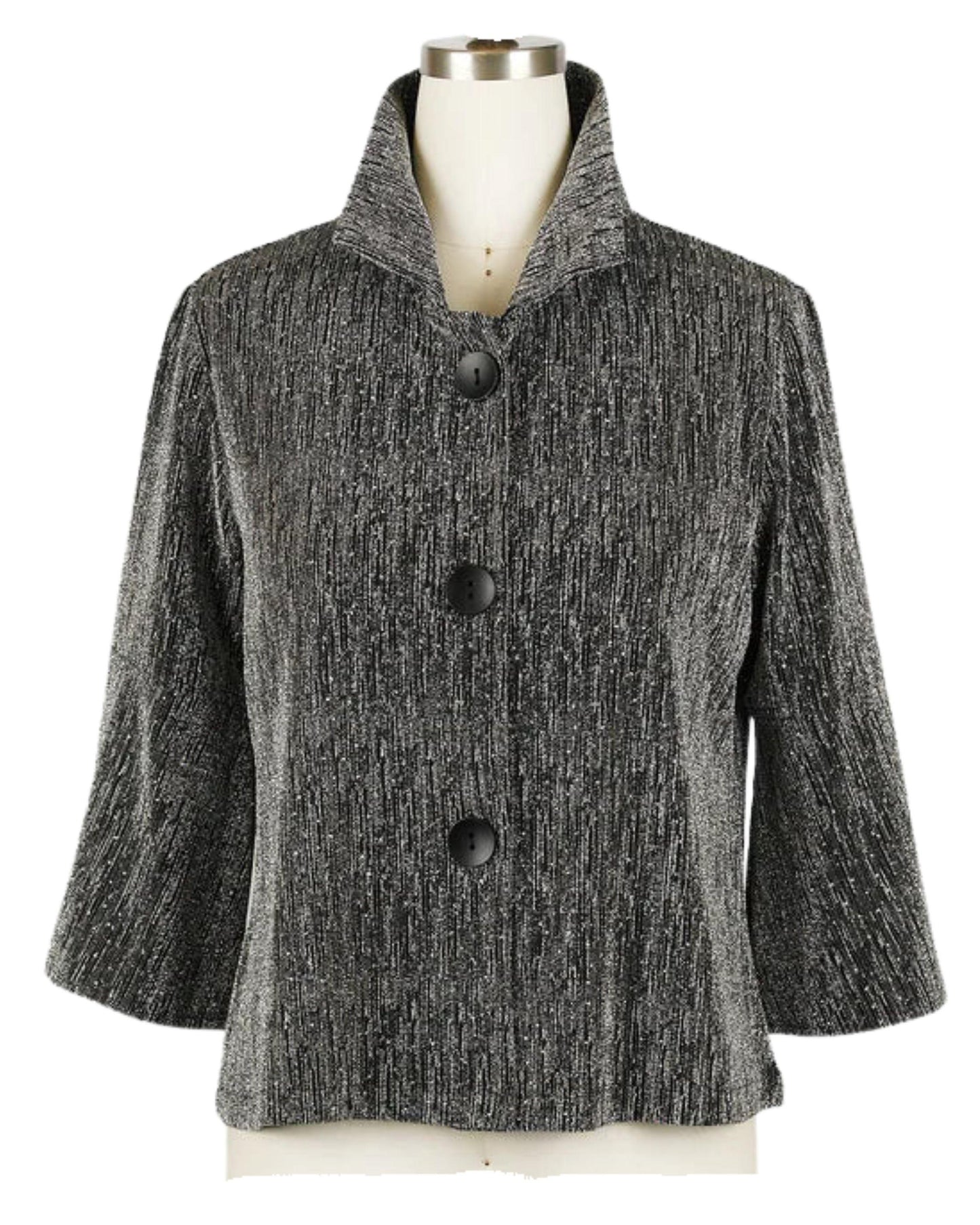 Saco Corto Metalico Gris Plata