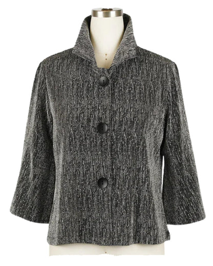 Saco Corto Metalico Gris Plata
