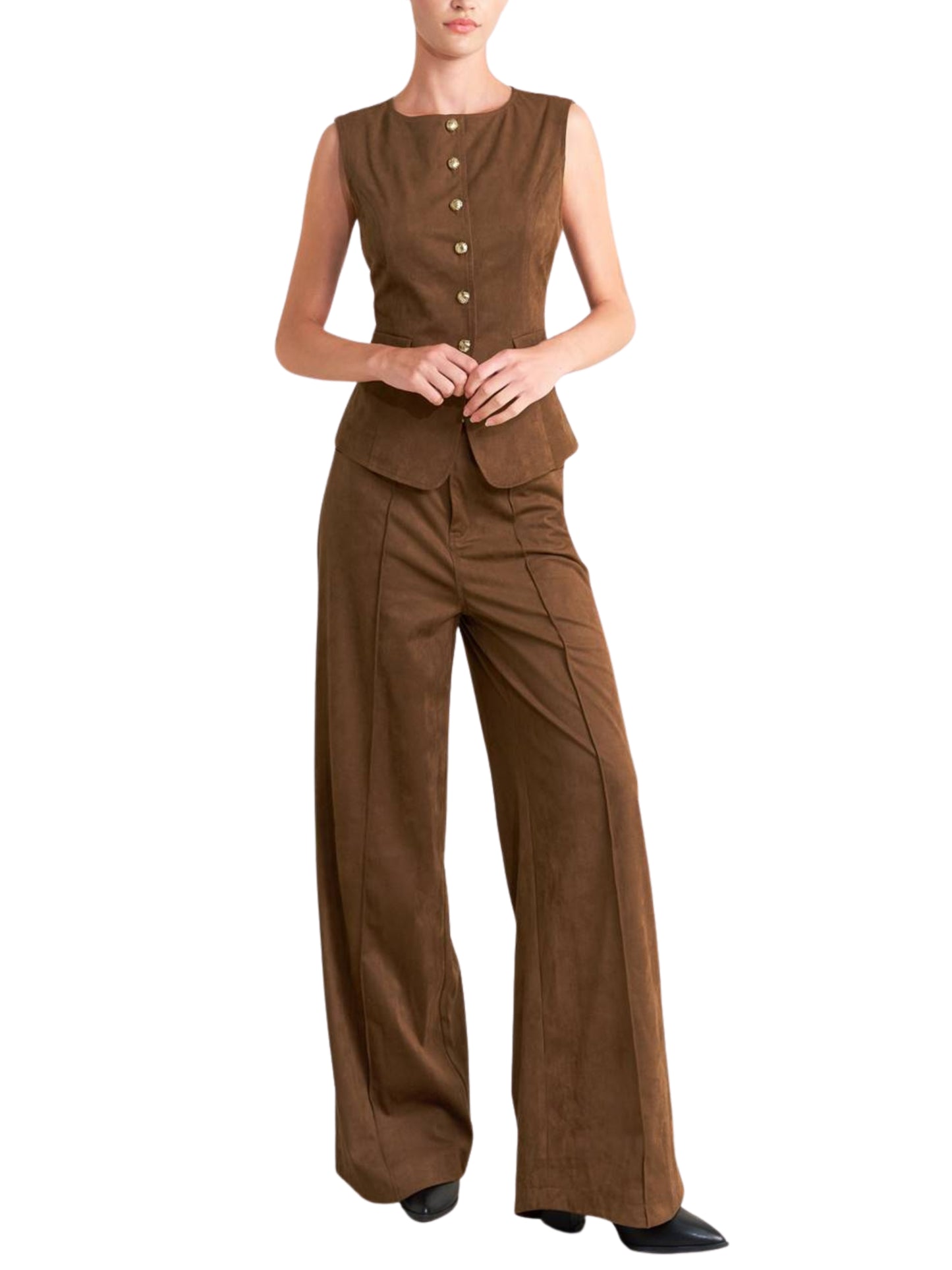 Set  Chaleco y Pantalón Ante Vegano - Escorpio Boutique 