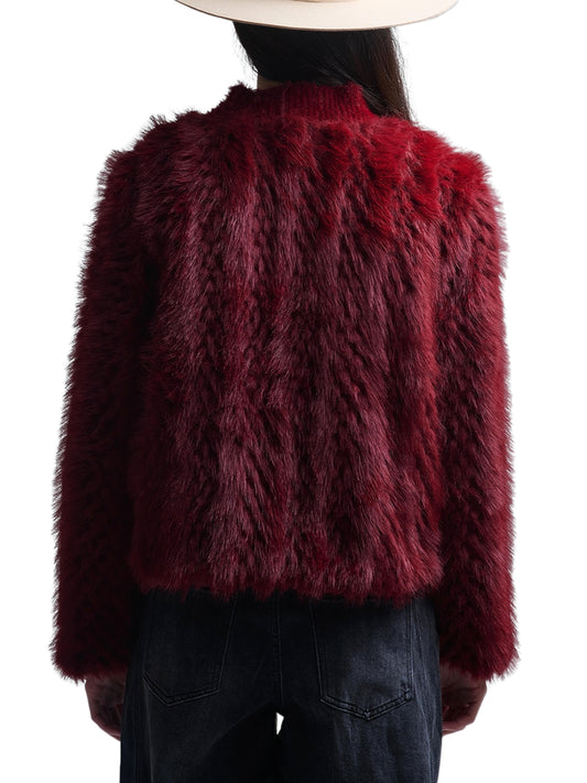 Sweater piel vegana con botones dorados