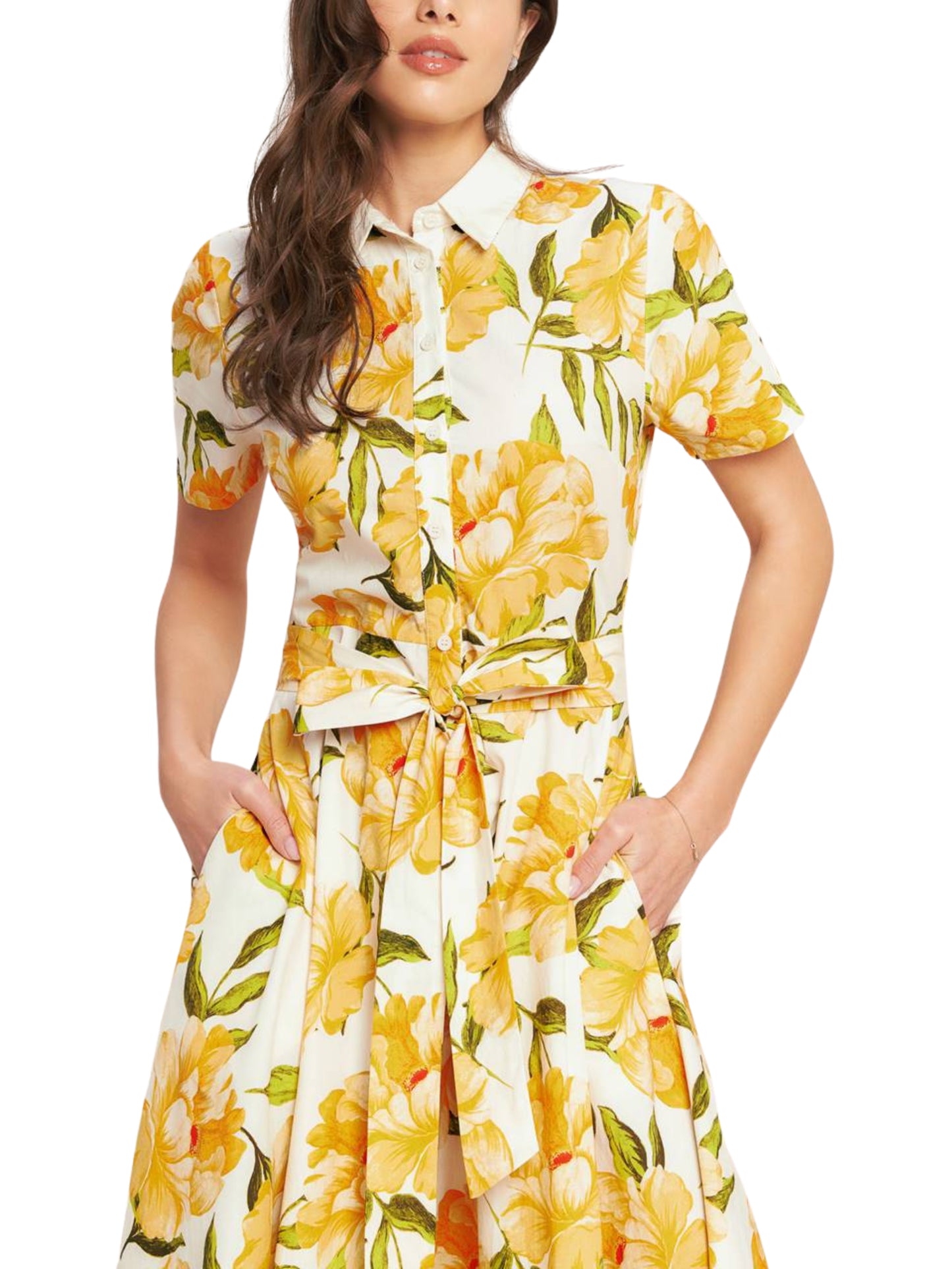 Escorpio Boutique- Vestido Midi Camisero con Flores