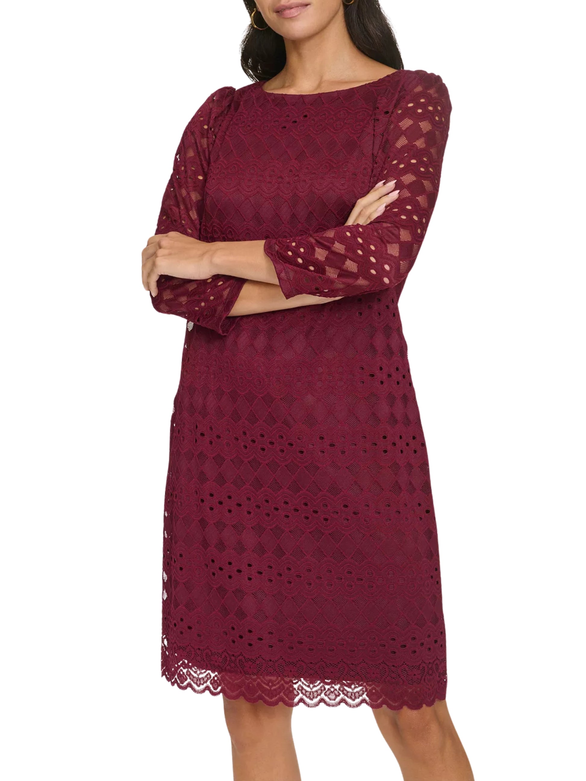 Vestido Corto Encaje Manga Larga - Escorpio Boutique