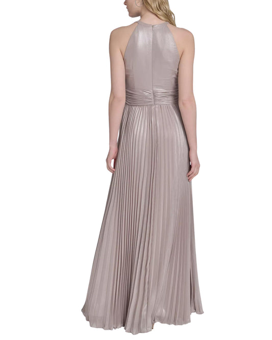 Vestido largo plisado elegante para mujer