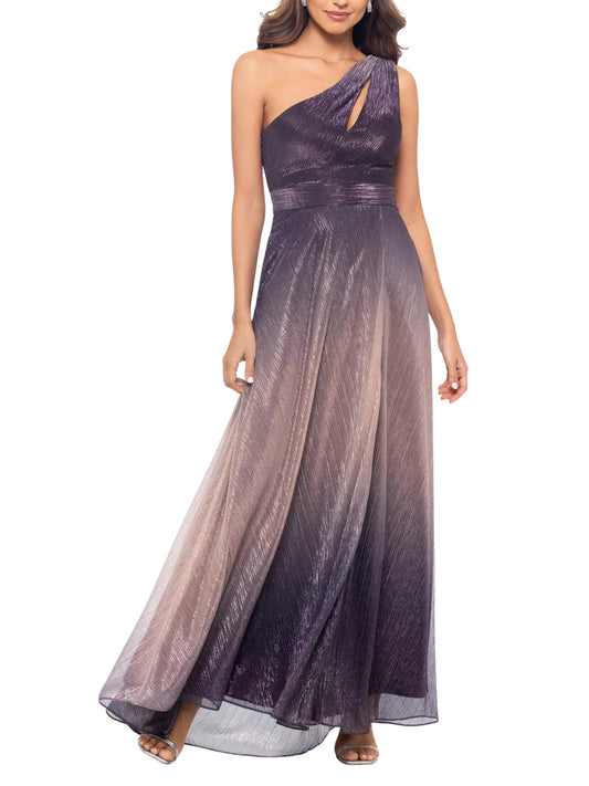 Vestido Largo Un Hombro  Degradado Metálico - Escorpio Boutique