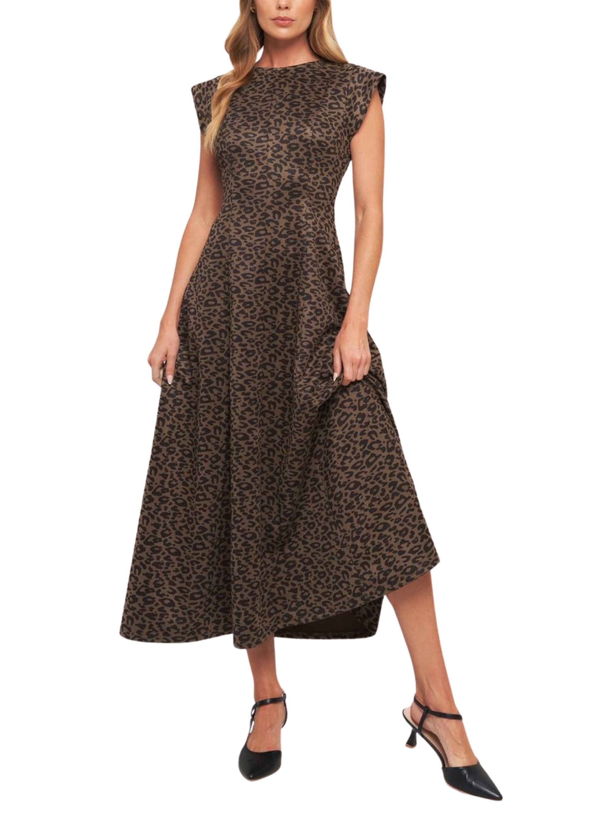 Vestido Midi Animal Print  Ante Vegano