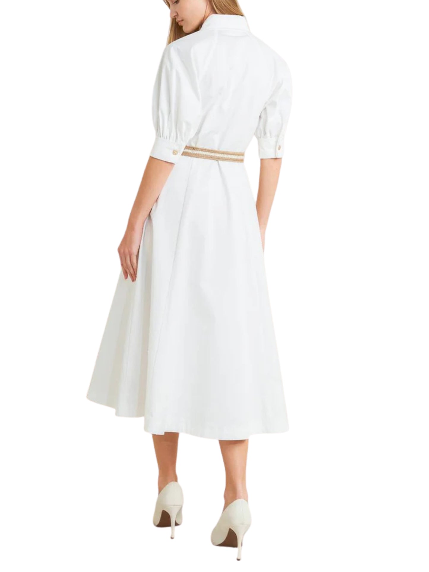 Vestido Midi Manga Corta