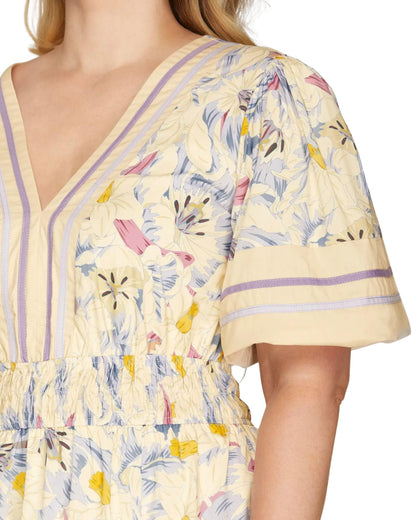 Vestido Midi Manga Globo Detalle