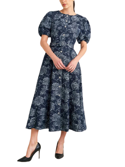 Vestido Midi Mezclilla Floreada - Escorpio Boutique