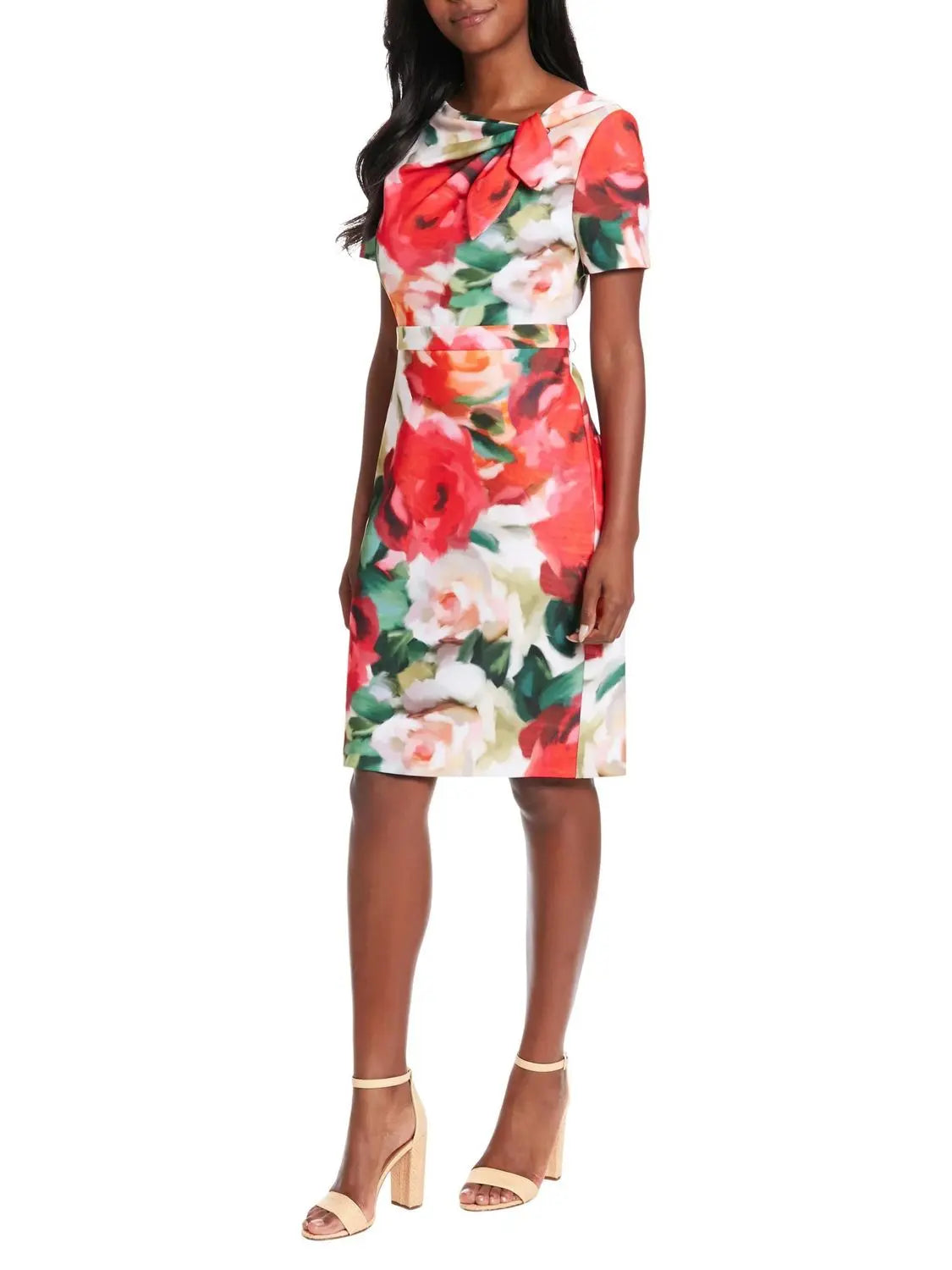 Vestido corto de manga corta con detalle en el cuello - Escorpio Boutique