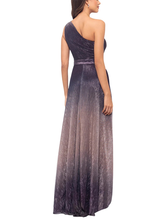Vestido Largo Un Hombro  Degradado Metálico - Escorpio Boutique