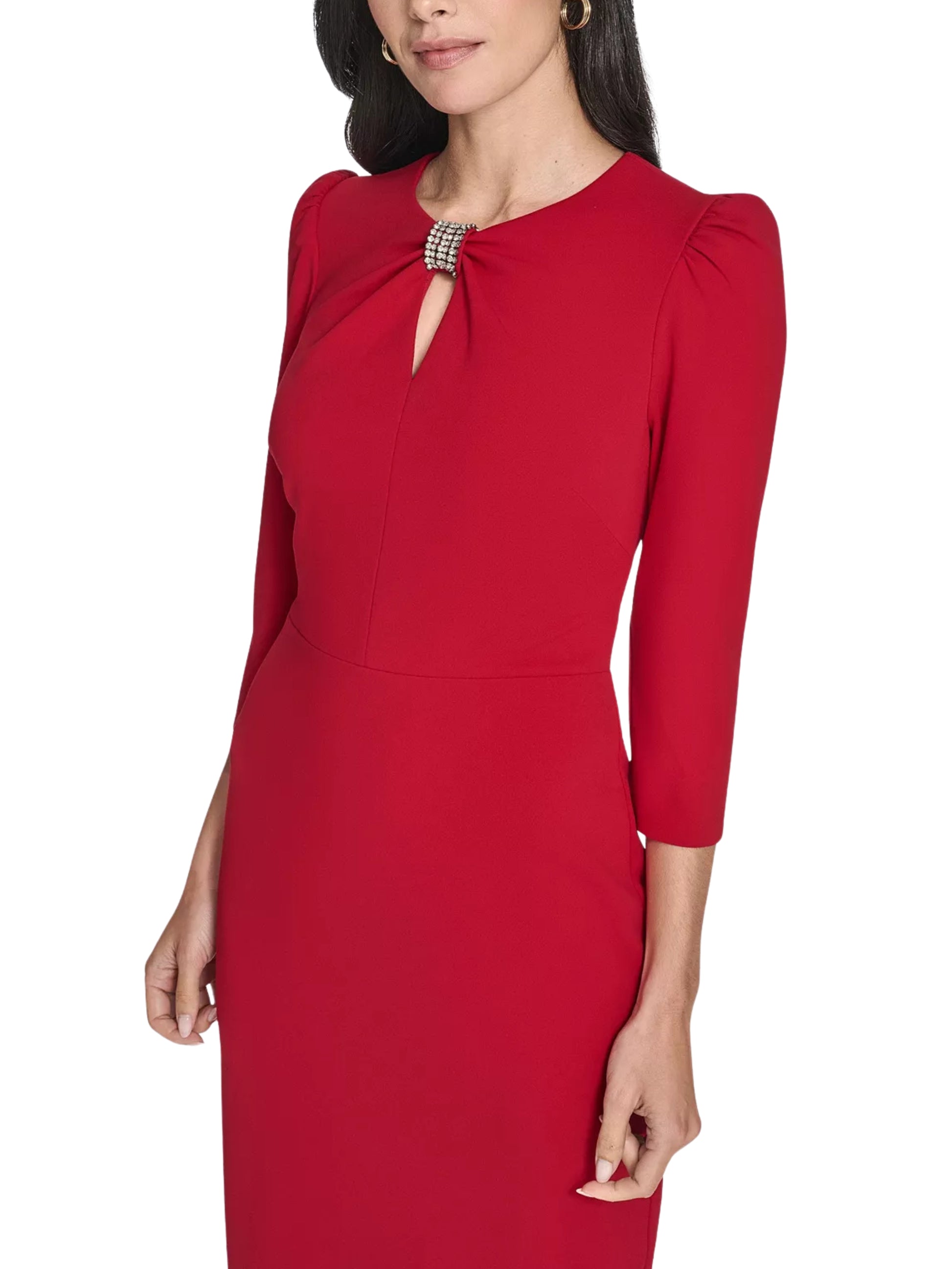 Escorpio Boutique - Vestido Midi Rojo Con Moño
