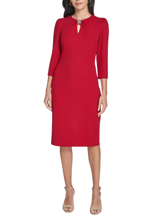 Escorpio Boutique - Vestido Midi Rojo Con Moño