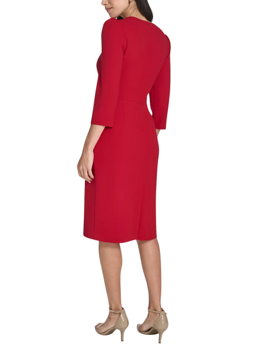 Escorpio Boutique - Vestido Midi Rojo Con Moño