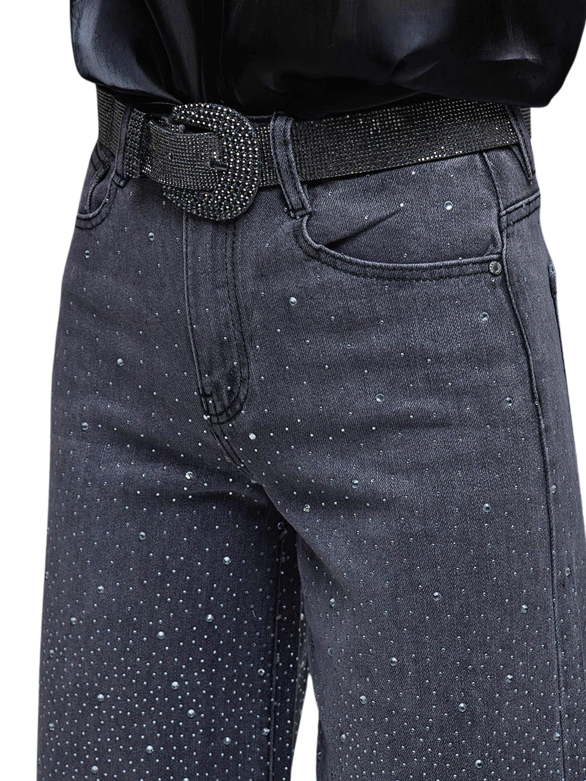 Escorpio Boutique - Pantalon pierna ancha con cristales