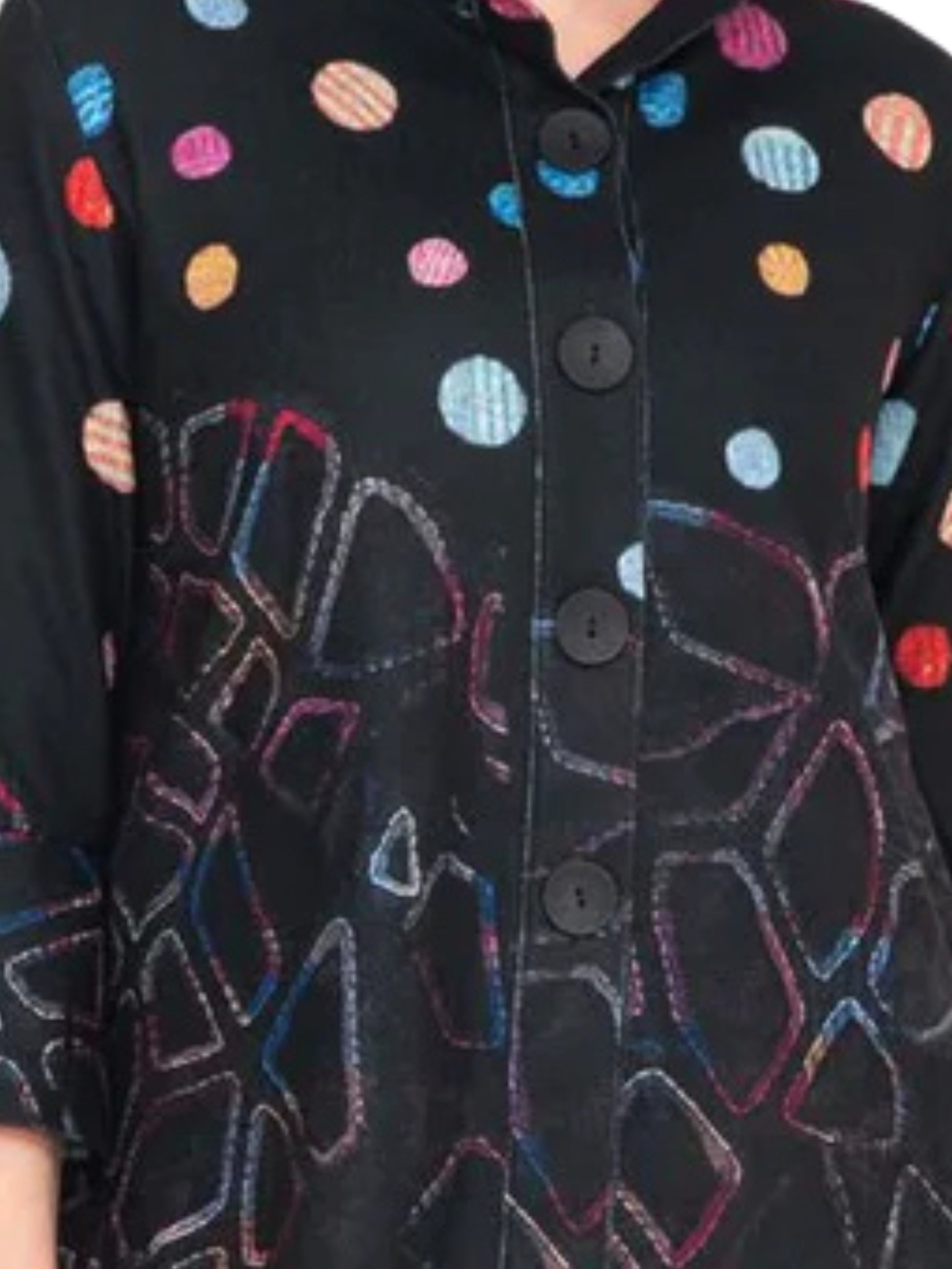 escorpio boutique Abrigo corto estampado de lunares sofisticado