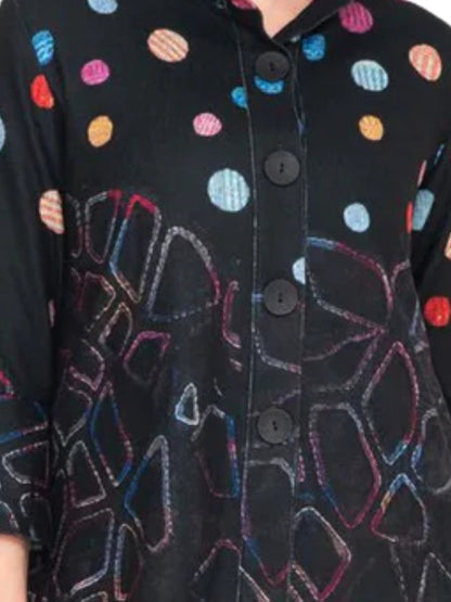 escorpio boutique Abrigo corto estampado de lunares sofisticado