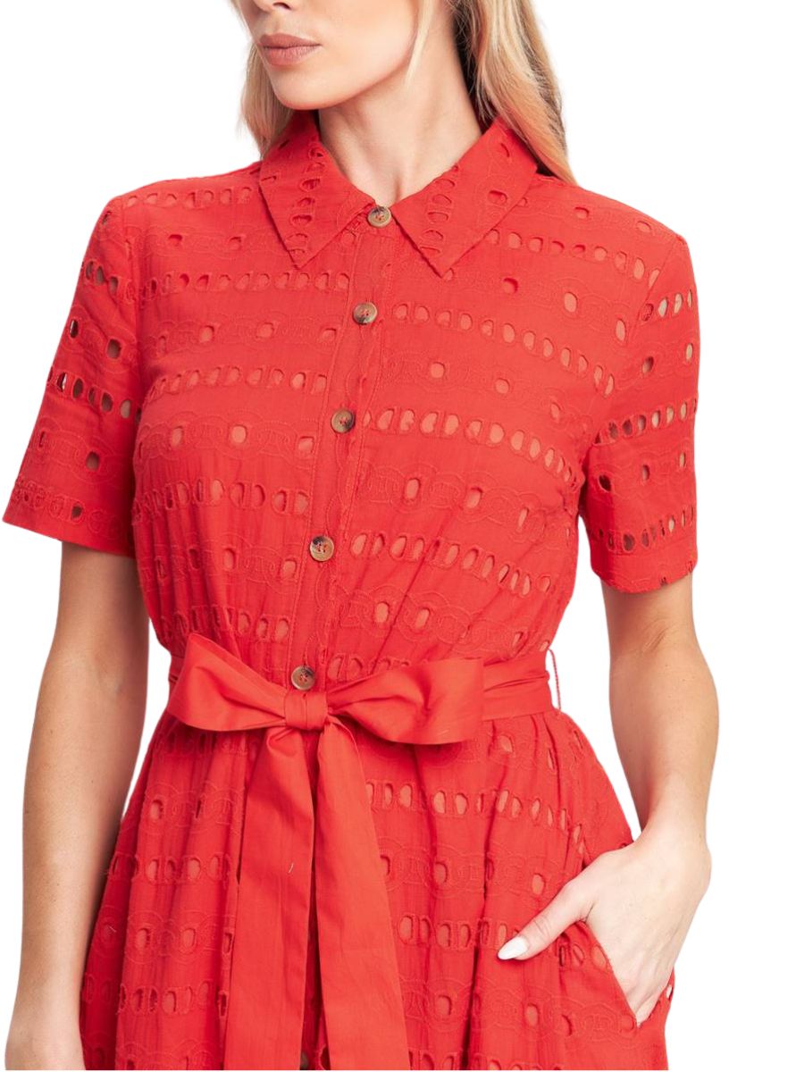 Vestido Midi Rojo Camisero - Escorpio Boutique